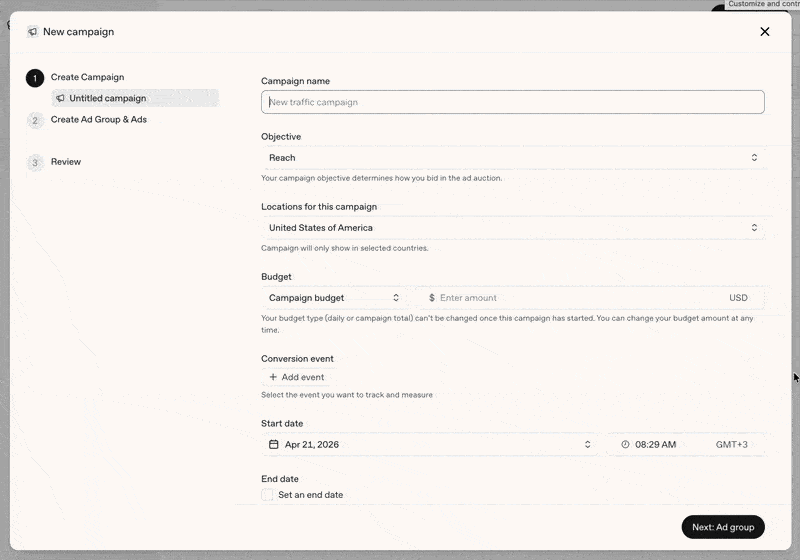 ChatGPT Ads Interface