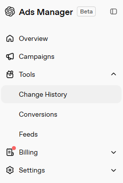 ChatGPT Ads Manager Beta